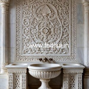 Elegant Marble Basin with Artistic Texture No-065