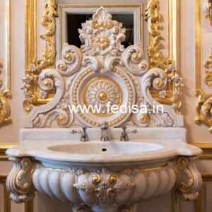 Marble Bathroom Sink with Artistic Texture No-165