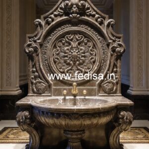 Elegant Marble Basin with Decorative Finish No-460