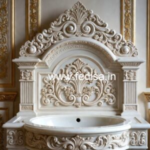 Marble Bathroom Basin with Minimal Design No-485