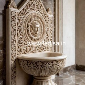 Elegant Marble Basin with Decorative Finish No-759
