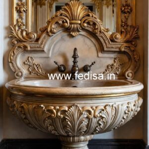 Marble Wash Basin with Stylish Vanity Decor No-833