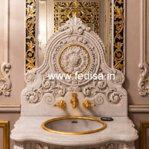 Elegant Marble Basin with Artistic Texture No-962