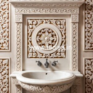 Modern Marble Basin with Artistic Texture No-1029