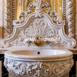Marble Bathroom Decor with Modern Basin No-1042
