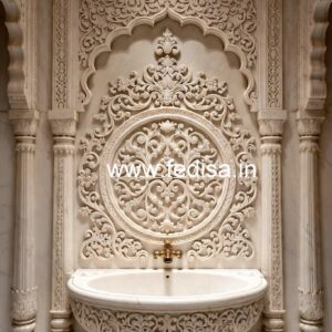 Marble Wash Basin with Golden Finish No-1285