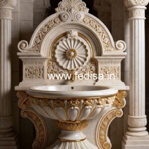 Elegant Marble Wash Basin with Vanity No-1338