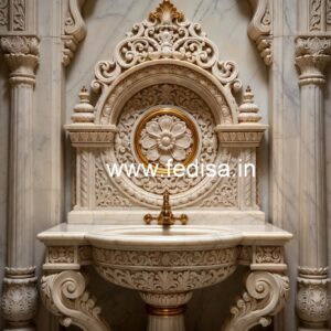Marble Wash Basin with Modern Vanity No-1355