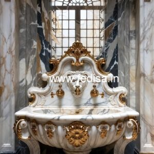 Modern Marble Basin with Artistic Texture No-1627
