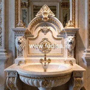 Elegant Marble Basin with Decorative Finish No-1656