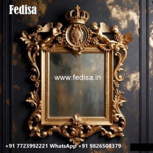 Modern Gold Wall Mirror Designs for Luxury Interiors No-016