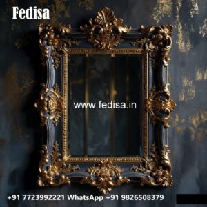 Modern Gold Wall Mirror Designs for Luxury Interiors No-614